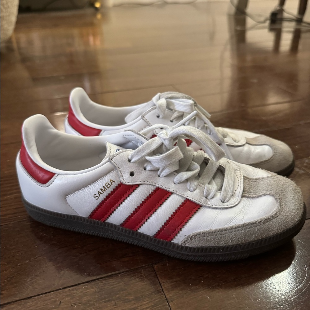 Classic White with Red Stripe Sambas